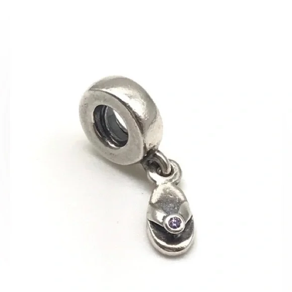 Pandora Jewelry New Authentic Pandora Purple Cz Flip Flop